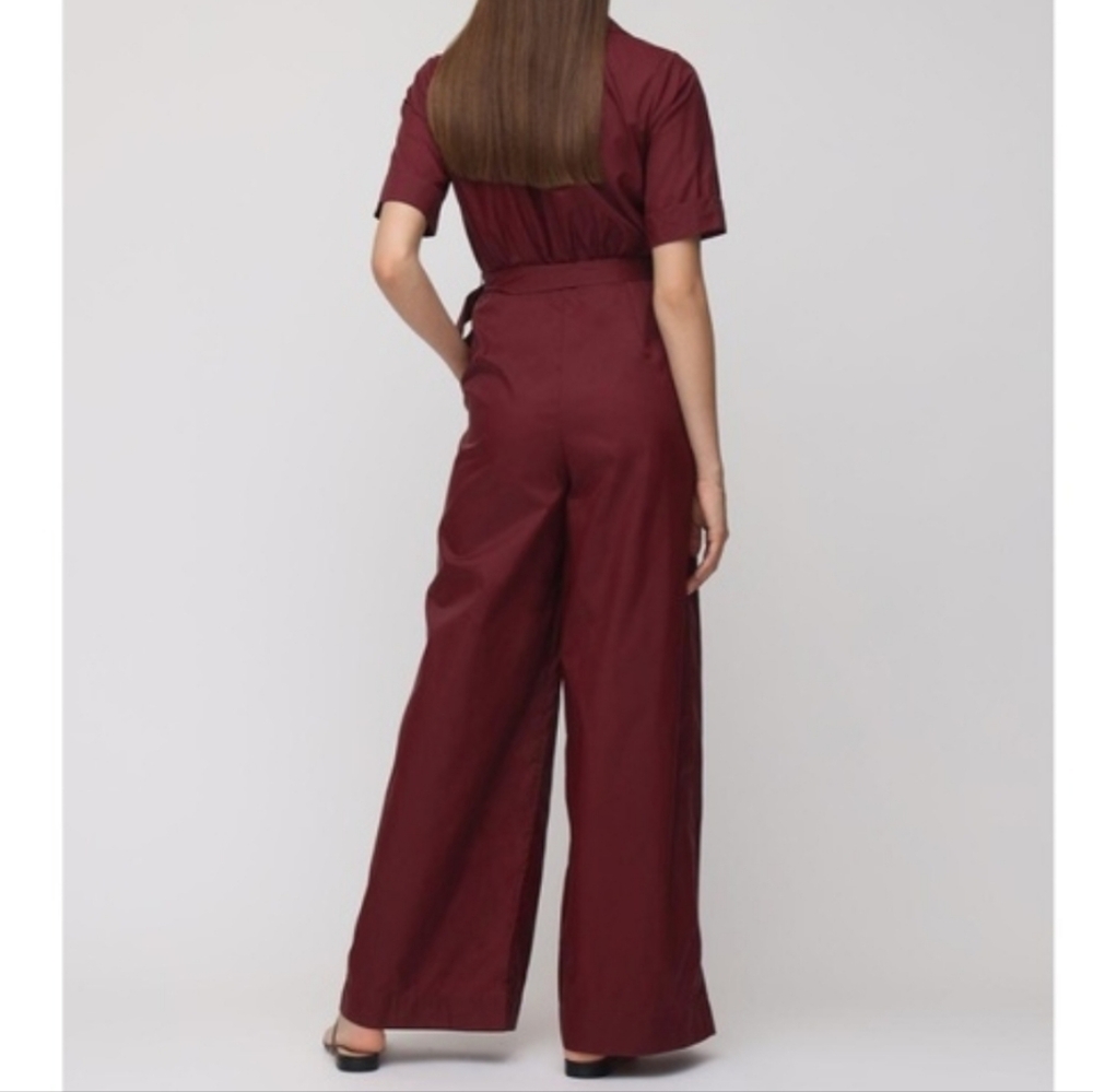 ​STAUD Millie Recycled Nylon Jumpsuit | Tawny Port Wine Red | Size 8 | Utility C - Picture 3 of 12
